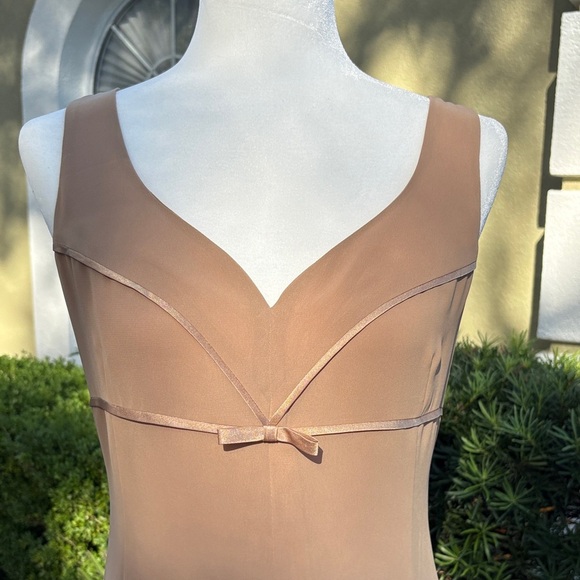 Vintage Casual Corner Annex Elegant Tan Sleeveless Dress NWT - Picture 4 of 7